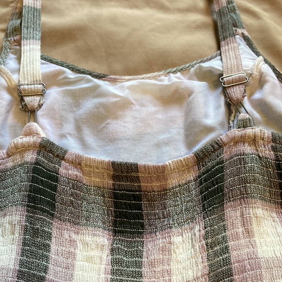 Dress, long, light purple and grey plaid, 60% cotton 40%rayom - Picture 4 of 7